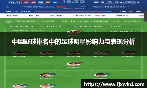 中国野球排名中的足球明星影响力与表现分析